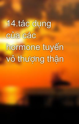 14.tác dụng của các hormone tuyến vỏ thượng thận