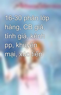 16-30 phân lớp hàng, CB giá, tính giá, kênh pp, khuyến mại, xúc tiến