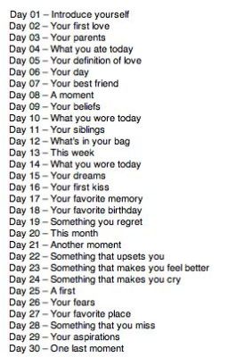 30 Day Writing Challenge