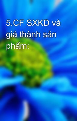 5.CF SXKD và giá thành sản phẩm: