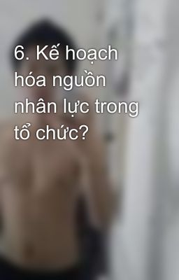 6. Kế hoạch hóa nguồn nhân lực trong tổ chức?