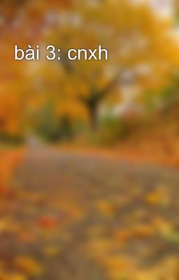 bài 3: cnxh