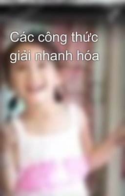 Các công thức giải nhanh hóa