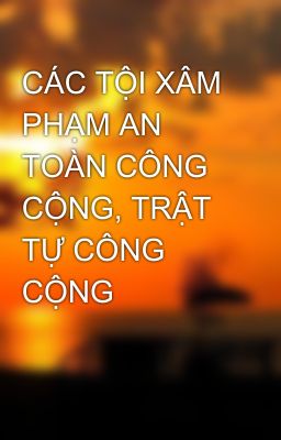 CÁC TỘI XÂM PHẠM AN TOÀN CÔNG CỘNG, TRẬT TỰ CÔNG CỘNG