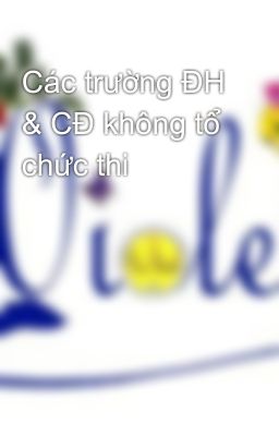 Các trường ĐH & CĐ không tổ chức thi