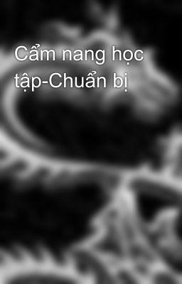 Cẩm nang học tập-Chuẩn bị