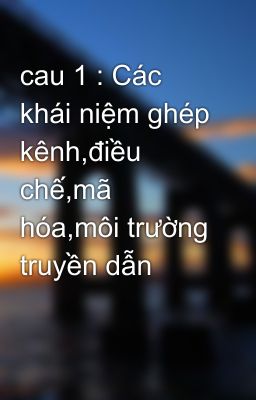 cau 1 : Các khái niệm ghép kênh,điều chế,mã hóa,môi trường truyền dẫn