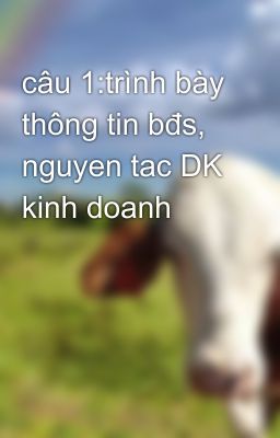 câu 1:trình bày thông tin bđs, nguyen tac DK kinh doanh