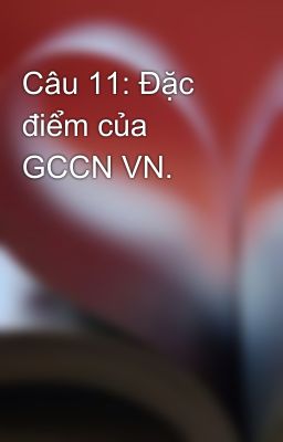 Câu 11: Đặc điểm của GCCN VN.