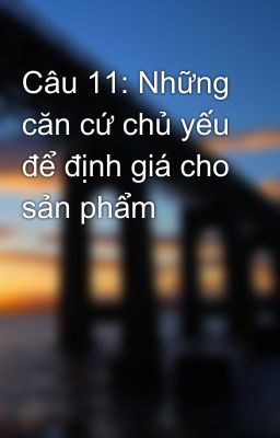 Câu 11: Những căn cứ chủ yếu để định giá cho sản phẩm