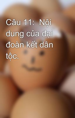 Câu 11:  Nội dung của đại đoàn kết dân tộc.