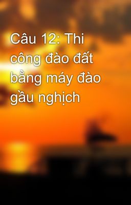 Câu 12: Thi công đào đất bằng máy đào gầu nghịch