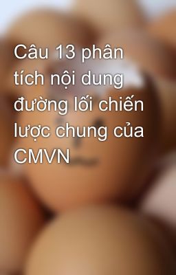 Câu 13 phân tích nội dung đường lối chiến lược chung của CMVN