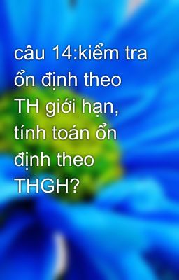 câu 14:kiểm tra ổn định theo TH giới hạn,  tính toán ổn định theo THGH?