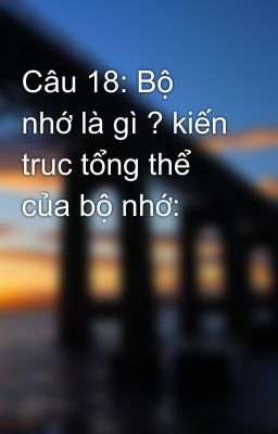 Câu 18: Bộ nhớ là gì ? kiến truc tổng thể của bộ nhớ: