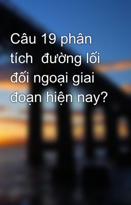 Câu 19 phân tích  đường lối đối ngoại giai đoạn hiện nay?