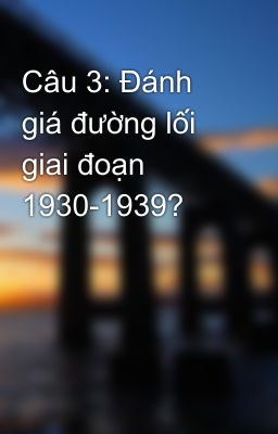 Câu 3: Đánh giá đường lối giai đoạn 1930-1939?