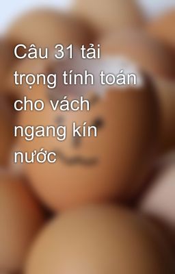 Câu 31 tải trọng tính toán cho vách ngang kín nước