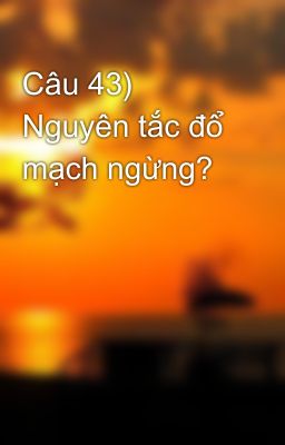 Câu 43) Nguyên tắc đổ mạch ngừng?