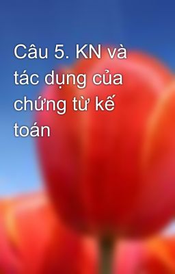 Câu 5. KN và tác dụng của chứng từ kế toán