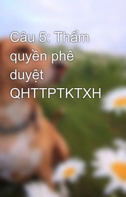 Câu 5: Thẩm quyền phê duyệt QHTTPTKTXH