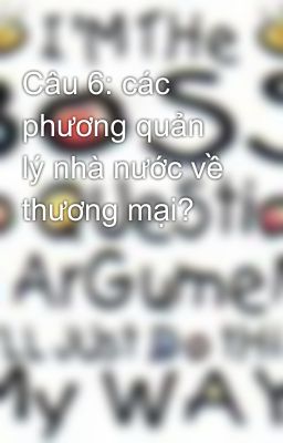 Câu 6: các phương quản lý nhà nước về thương mại?