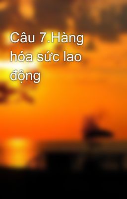 Câu 7.Hàng hóa sức lao động