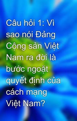 Câu hỏi 1: Vì sao nói Đảng Cộng sản Việt Nam ra đời là bước ngoặt quyết định của cách mạng Việt Nam?