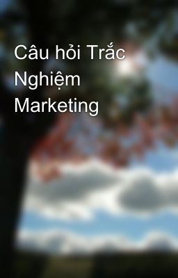 Câu hỏi Trắc Nghiệm Marketing