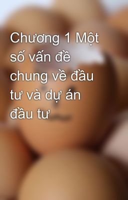 Chương 1 Một số vấn đề chung về đầu tư và dự án đầu tư