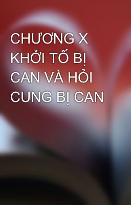 CHƯƠNG X KHỞI TỐ BỊ CAN VÀ HỎI CUNG BỊ CAN