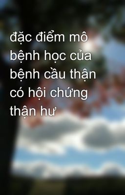 đặc điểm mô bệnh học của bệnh cầu thận có hội chứng thận hư