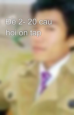 Đề 2- 20 cau hoi on tap