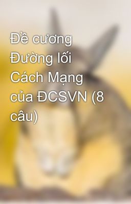 Đề cương Đường lối Cách Mạng của ĐCSVN (8 câu)