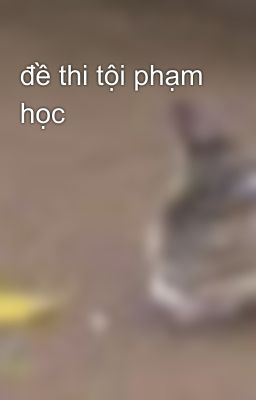 đề thi tội phạm học