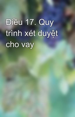 Điều 17. Quy trình xét duyệt cho vay