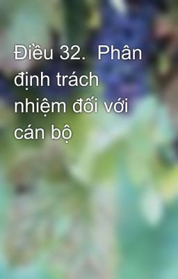 Điều 32.  Phân định trách nhiệm đối với cán bộ