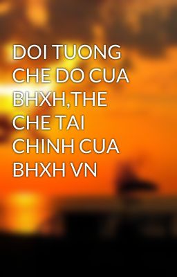 DOI TUONG CHE DO CUA BHXH,THE CHE TAI CHINH CUA BHXH VN