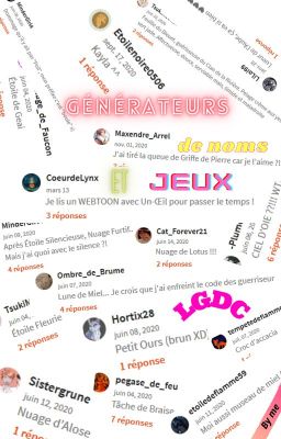 Générateurs de noms et jeux LGDC 🐾