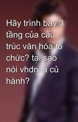 Hãy trình bày 3 tầng của cấu trúc văn hóa tổ chức? tại sao nói vhdn là củ hành?