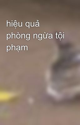 hiệu quả phòng ngừa tội phạm