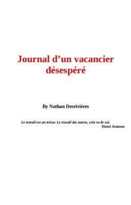 Journal d'un vacancier désespéré