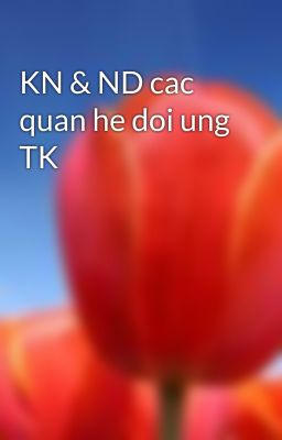 KN & ND cac quan he doi ung TK