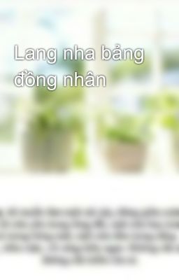 Lang nha bảng đồng nhân