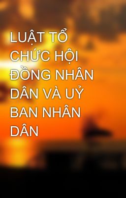 LUẬT TỔ CHỨC HỘI ĐỒNG NHÂN DÂN VÀ UỶ BAN NHÂN DÂN