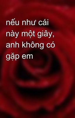 nếu như cái này một giây, anh không có gặp em