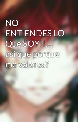 NO ENTIENDES LO Que SOY!!.... asi que porque me valoras?