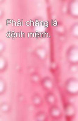 Phải chăng là đệnh mệnh.