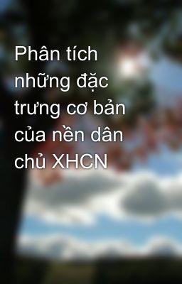 Phân tích những đặc trưng cơ bản của nền dân chủ XHCN