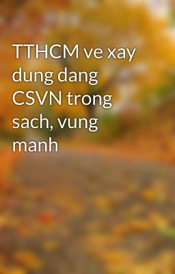 TTHCM ve xay dung dang CSVN trong sach, vung manh